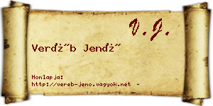 Veréb Jenő névjegykártya